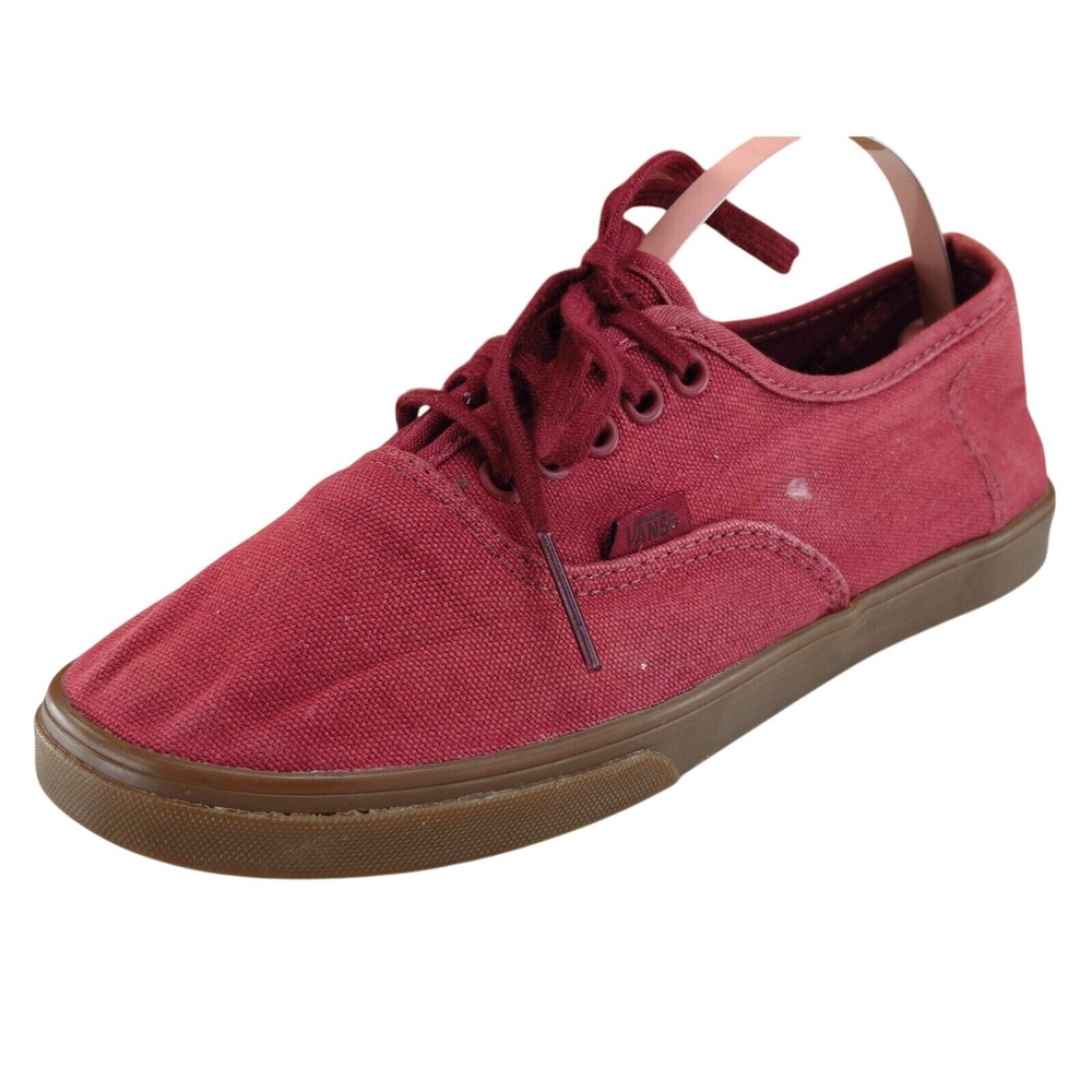 VANS Women's 5.5M Burgundy Fabric Lace Up Sneakers Casual Skate Shoes